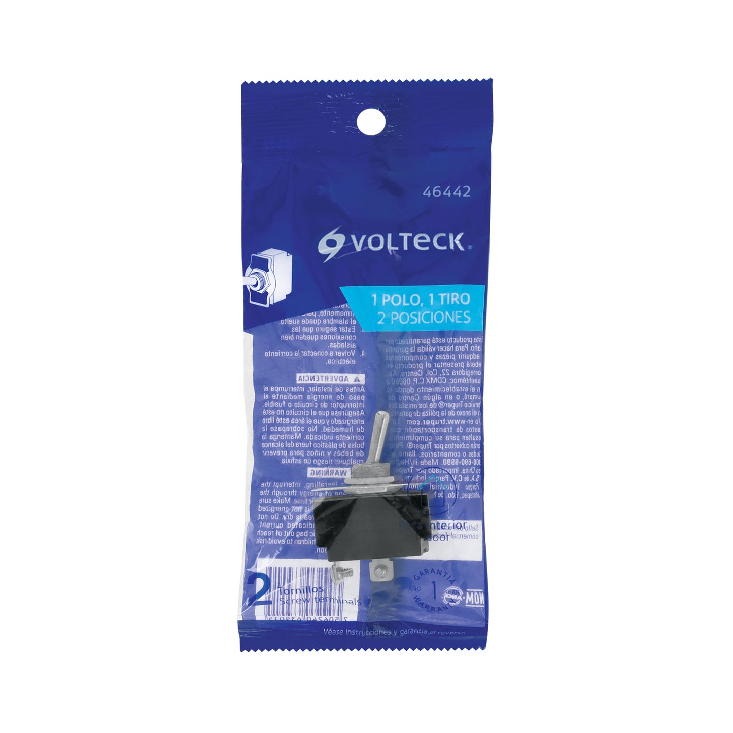 Interruptor de palanca, 2 tornillos, Volteck APAL-2 46442 MM00