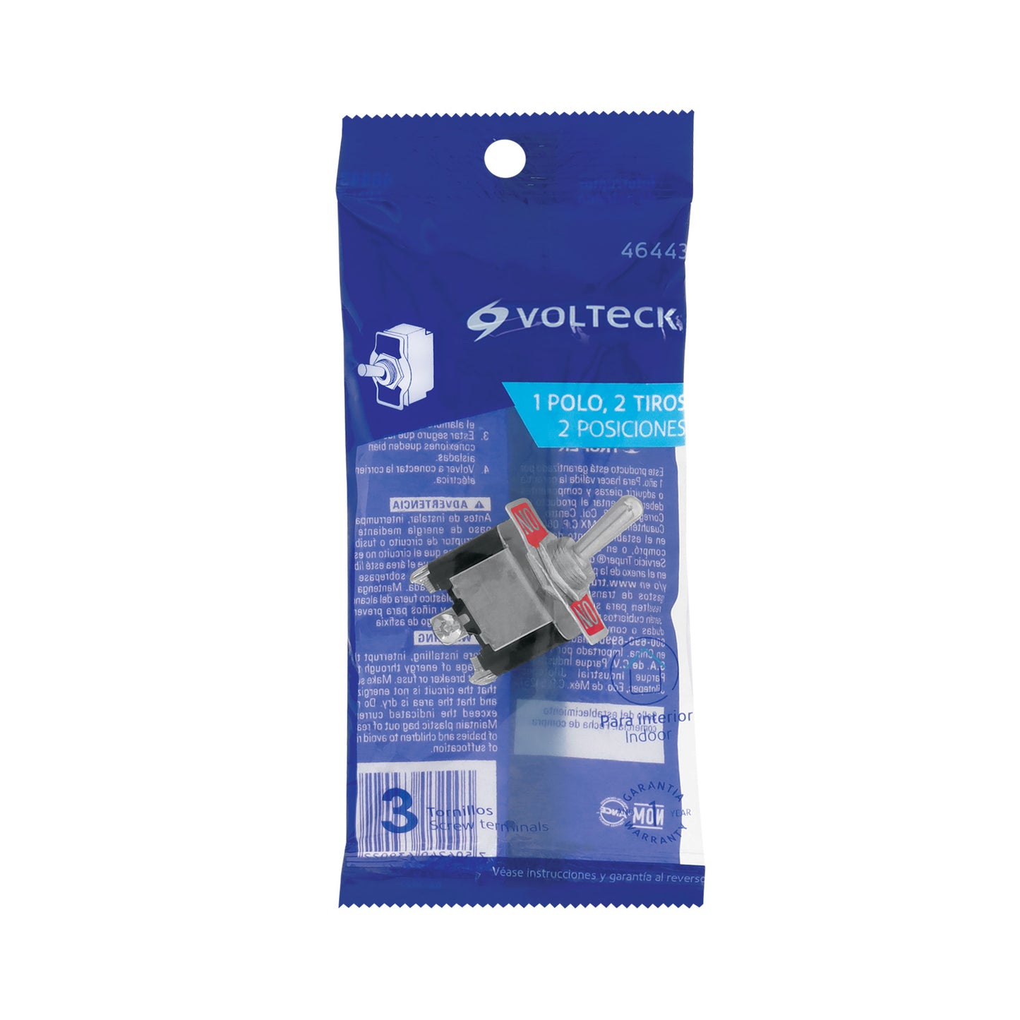 Interruptor de palanca, 3 tornillos, Volteck APAL-3 46443 MM00