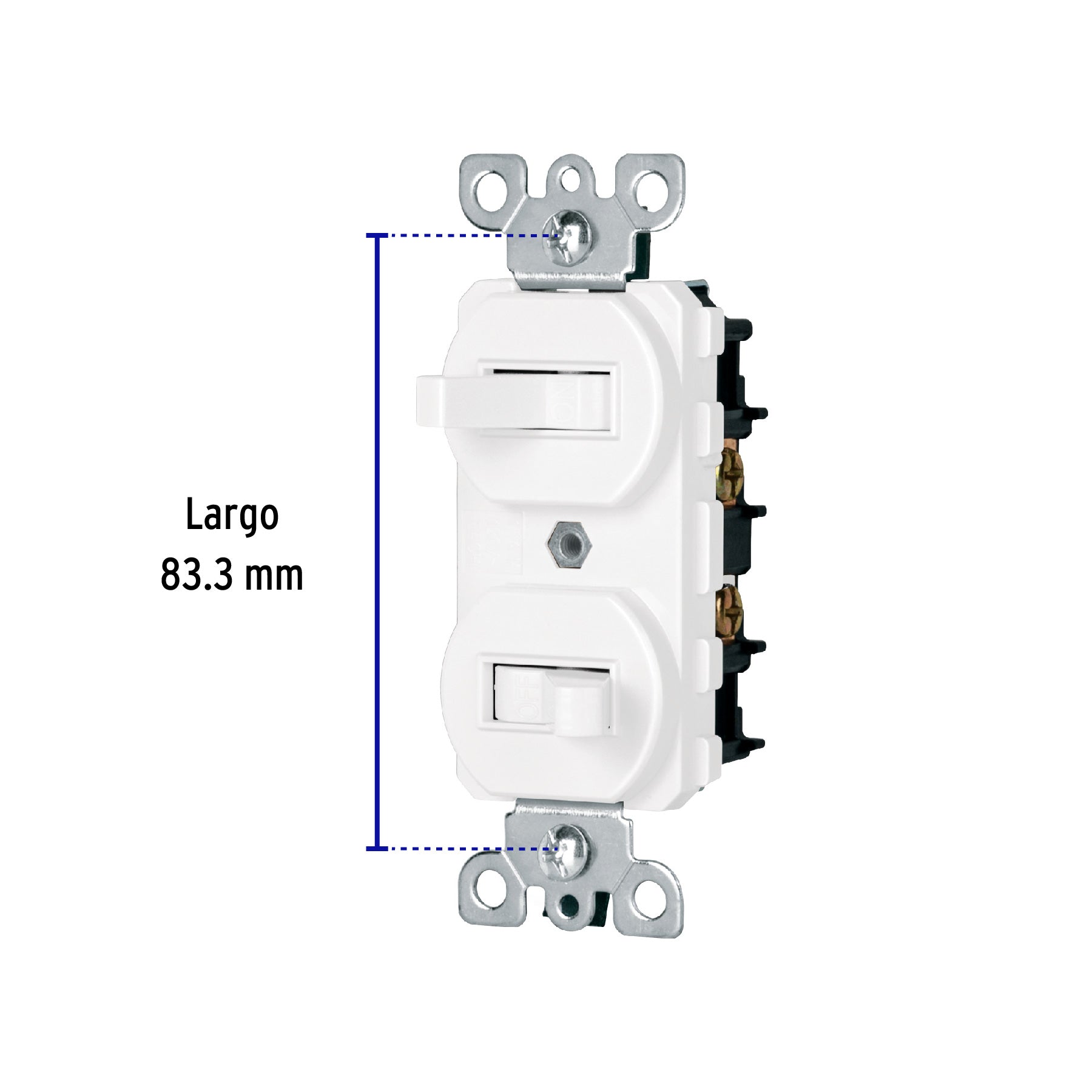 Interruptor dúplex de palanca, Standard, blanco, Volteck APDO-SB 47729 MM00