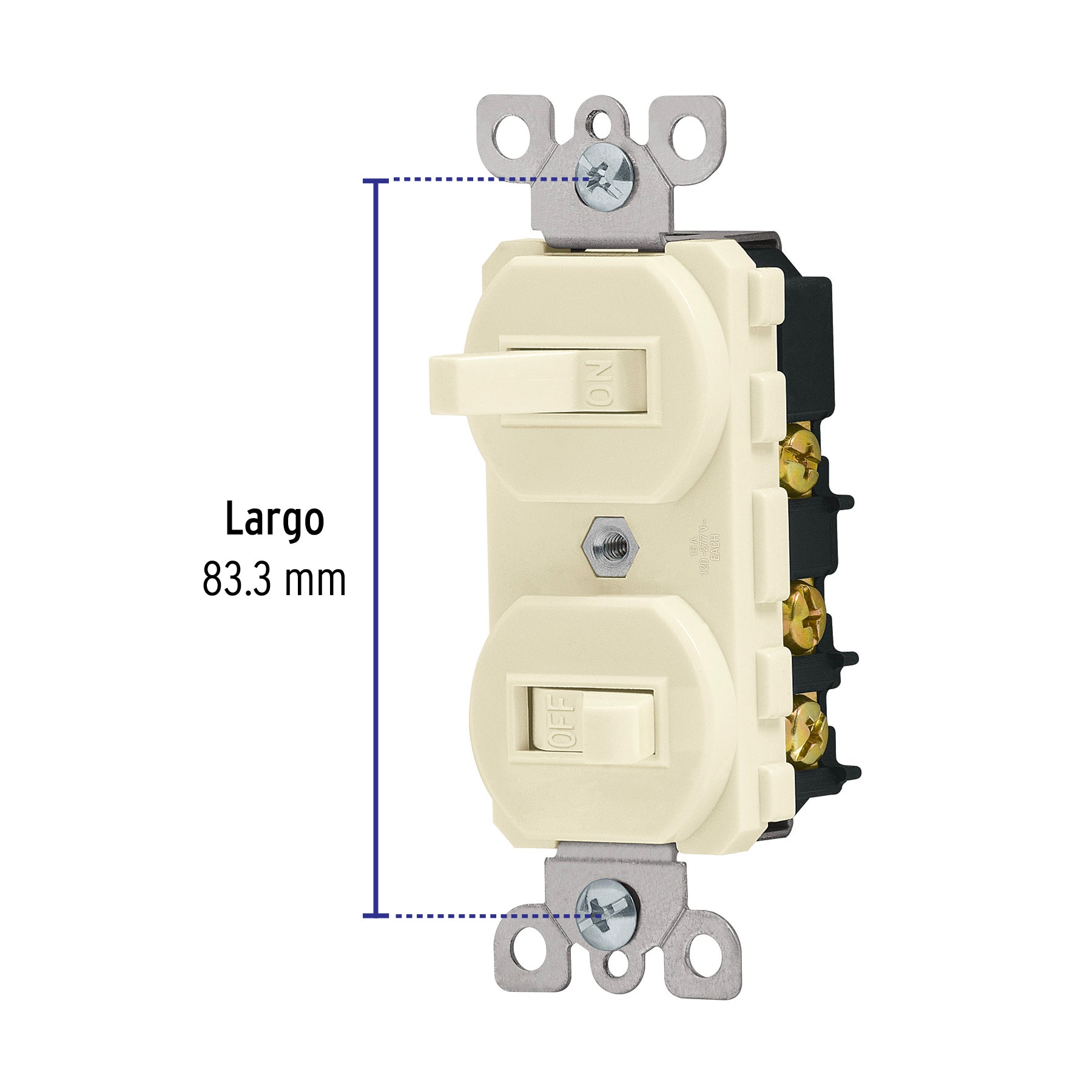 Interruptor dúplex de palanca, Standard, marfil, Volteck APDO-S 46002 MM00