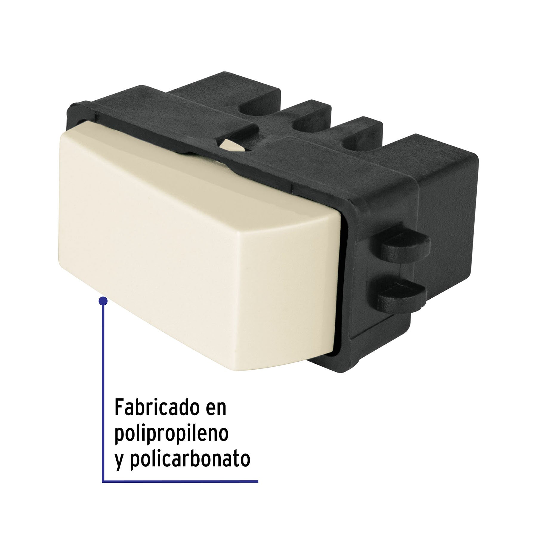 Interruptor de 3 vías, marfil, línea Volteck Basic APSE-3BI 27229 MM00