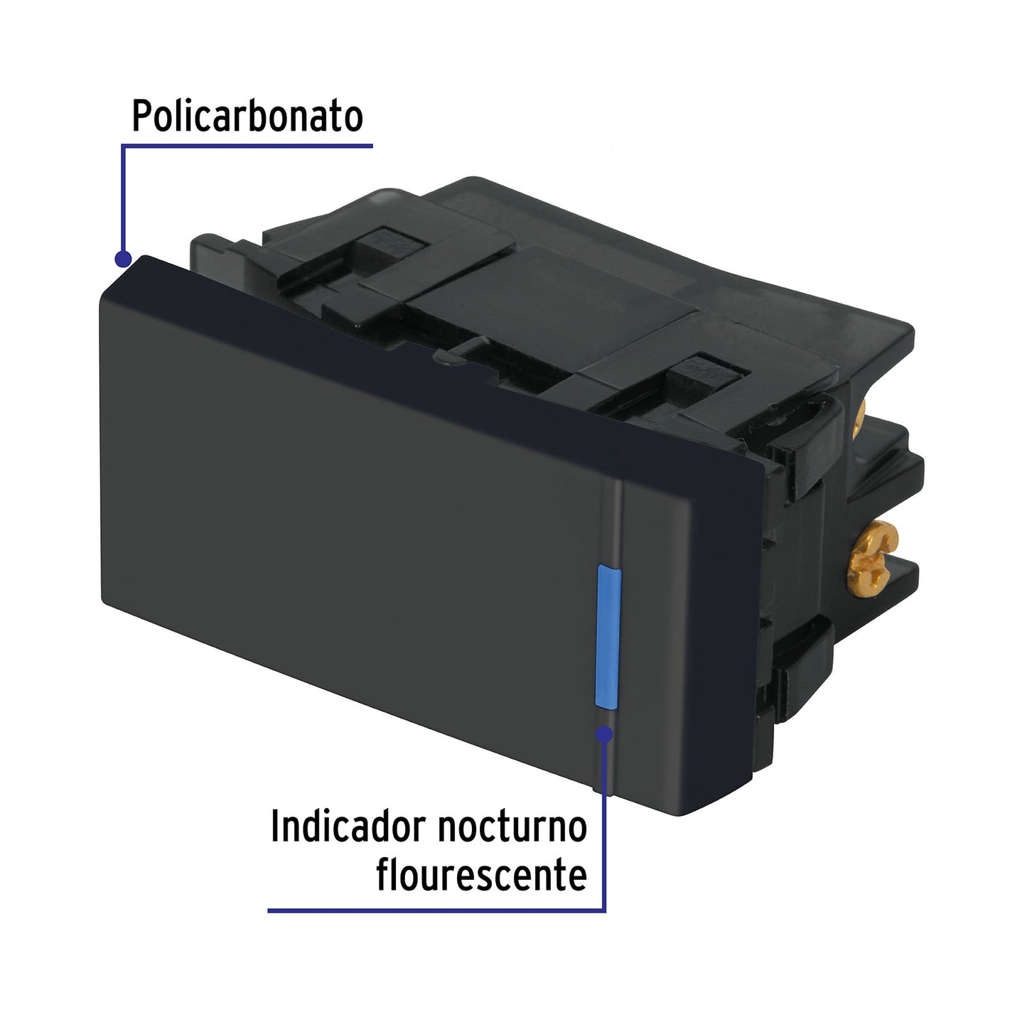 Interruptor de 3 vías, 1 módulo, línea Española,color negro APSE-EEN 47988 MM00