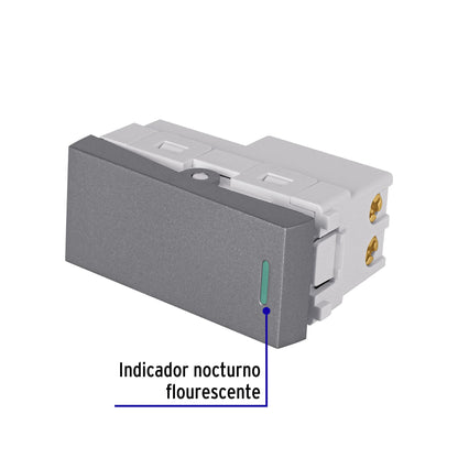 Interruptor de 3 vías acero inox de 1 módulo, línea Lisboa APSE-ELA 47823 MM00