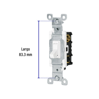 Interruptor vertical de palanca, 3 vías, Standard, blanco APSE-ESB 47720 MM00