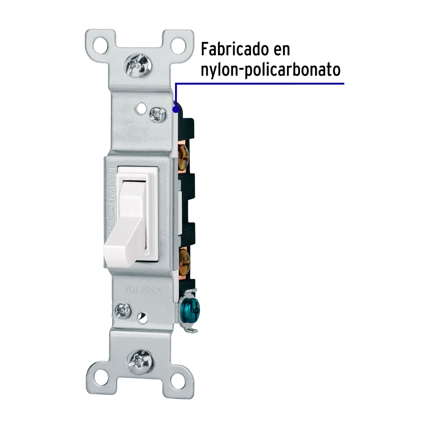 Interruptor vertical de palanca, Standard, blanco, Volteck APSE-SB 47727 MM00