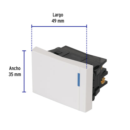 Interruptor de 3 vías, 1.5 módulos, línea Española, blanco APSE15-EEB 47049 MM00