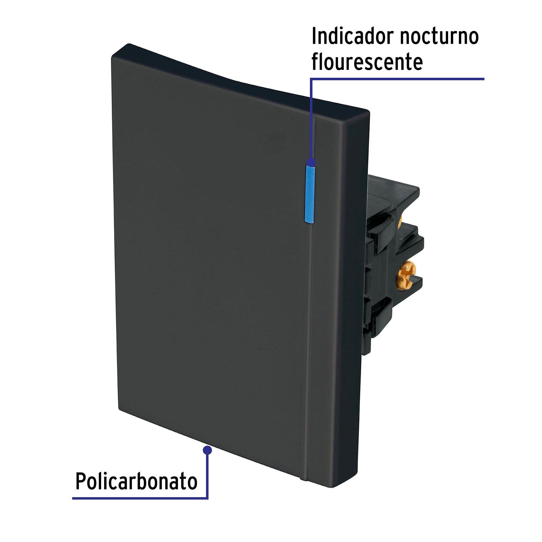 Interruptor de 3 vías, 3 módulos, línea Española, negro APSE3-EEN 47990 MM00