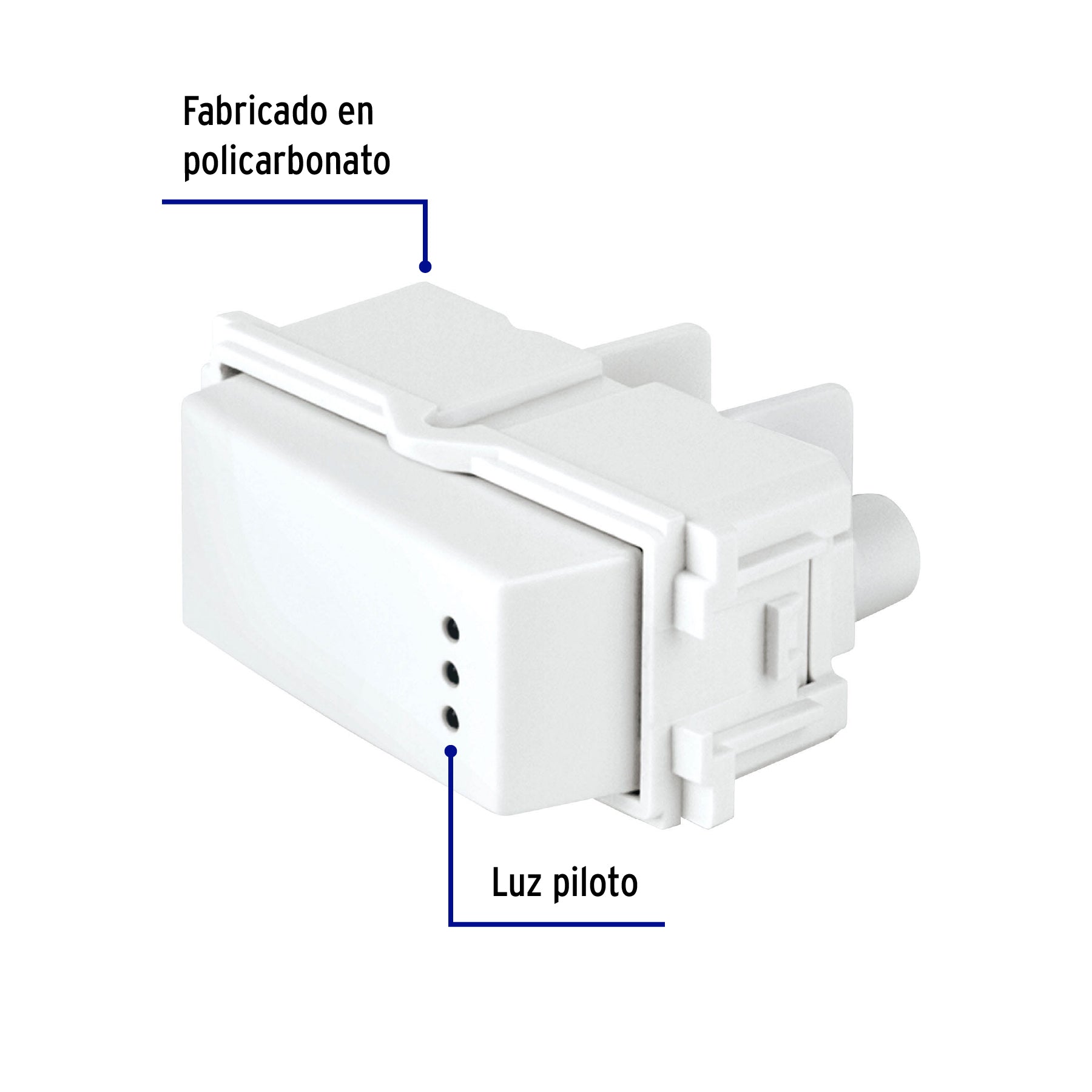 Interruptor de 3 vías con luz piloto, línea Italiana, blanco APSEP-EIB 48054 MM00