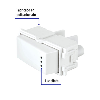 Interruptor de 3 vías con luz piloto, línea Italiana, blanco APSEP-EIB 48054 MM00