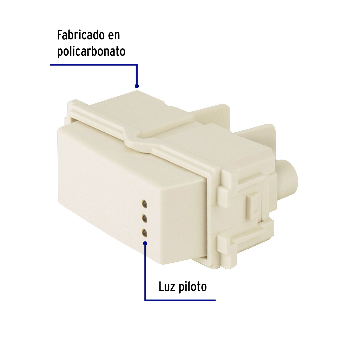 Interruptor de 3 vías con luz piloto, línea Italiana, marfil APSEP-EI 48056 MM00