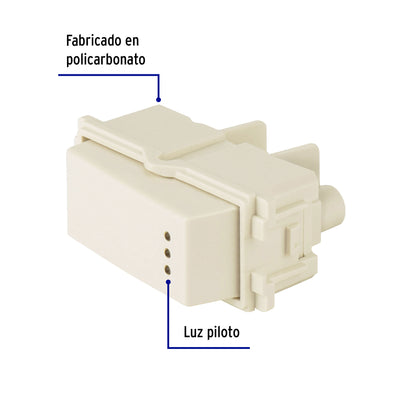 Interruptor de 3 vías con luz piloto, línea Italiana, marfil APSEP-EI 48056 MM00