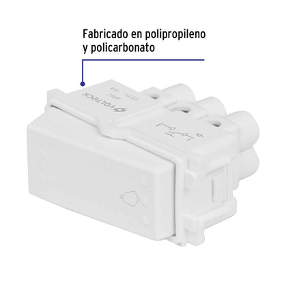 Interruptor para timbre, línea Italiana, color blanco APTI-IB 48139 MM00