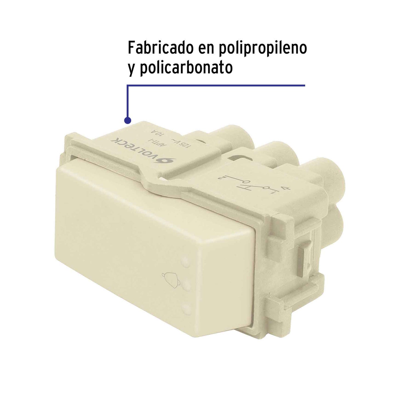 Interruptor para timbre, línea Italiana, color marfil APTI-I 48099 MM00