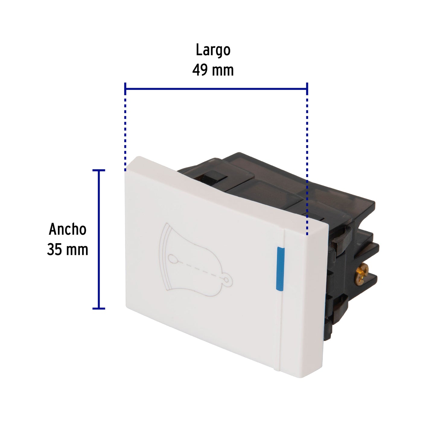 Interruptor para timbre, 1.5 módulos, línea Española, blanco APTI15-EB 47053 MM00