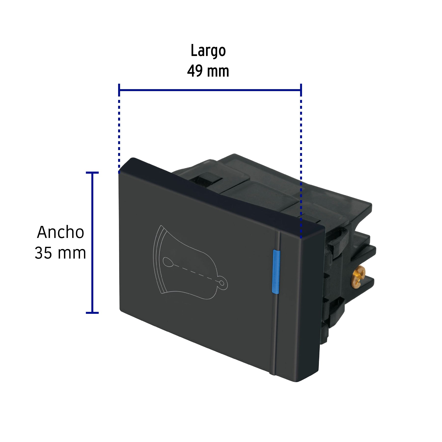 Interruptor para timbre, 1.5 módulos, línea Española, negro APTI15-EN 47993 MM00