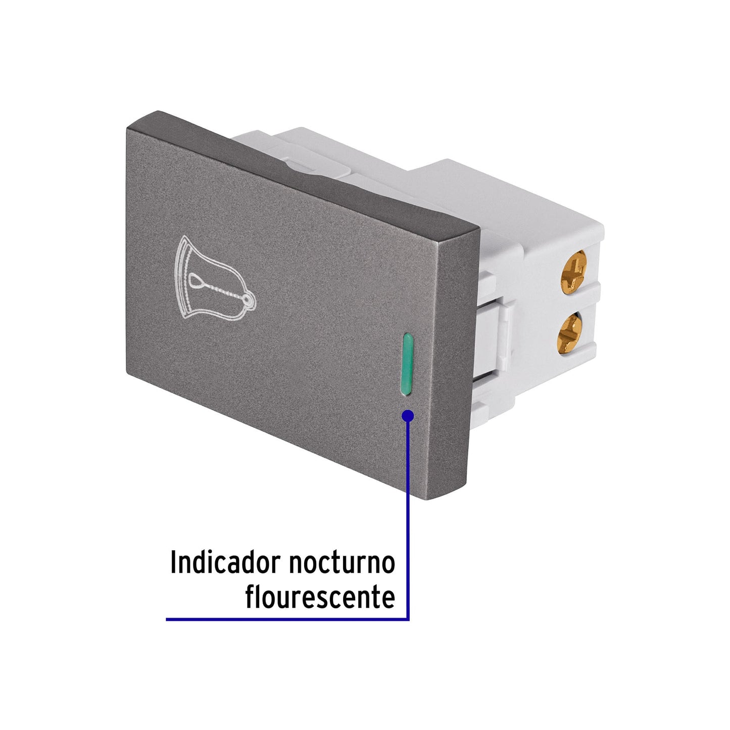 Interruptor timbre acero inox de 1.5 módulos, línea Lisboa APTI15-LA 47826 MM00