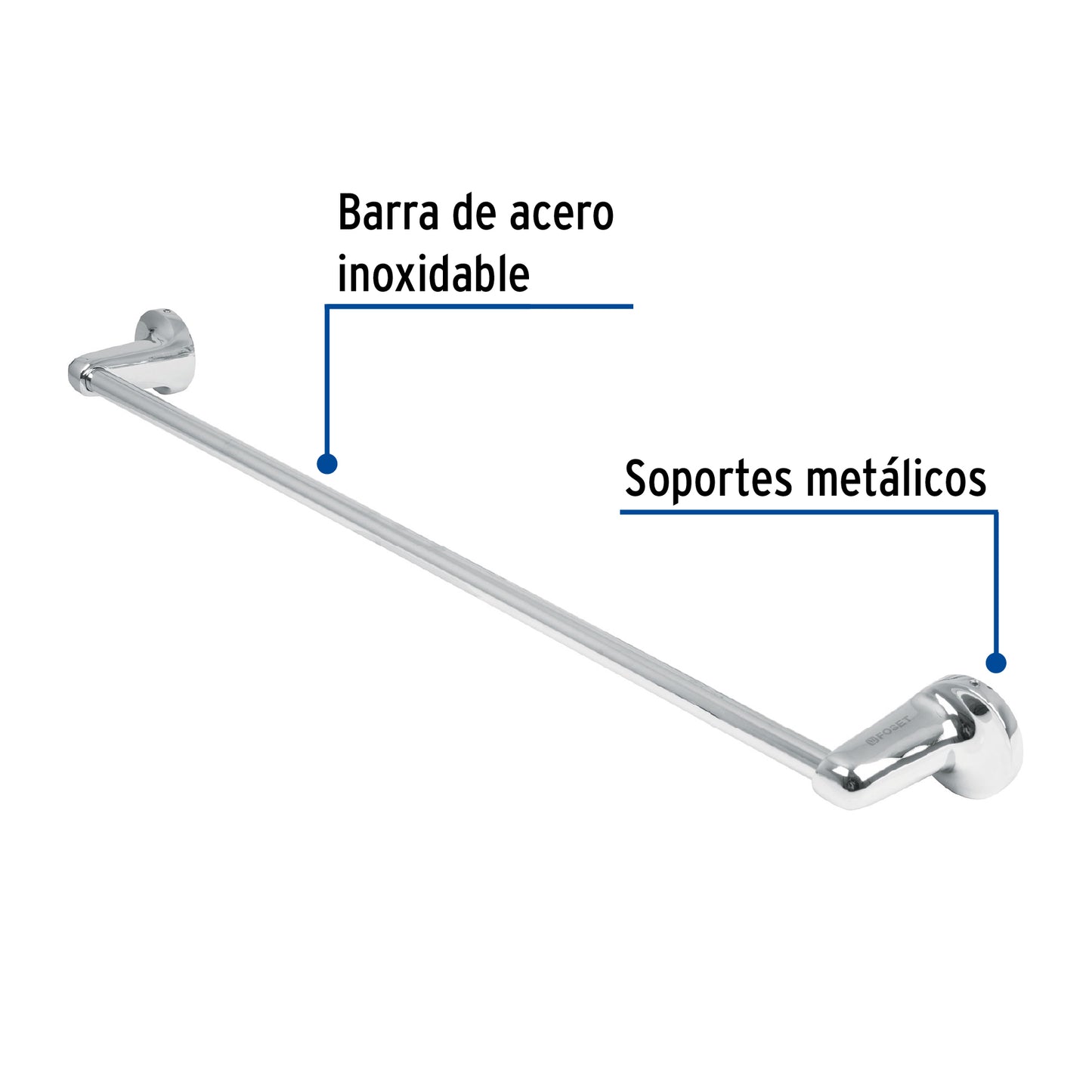 Toallero con barra de acero inoxidable, Foset Aqua AQA-76 49405 MM00