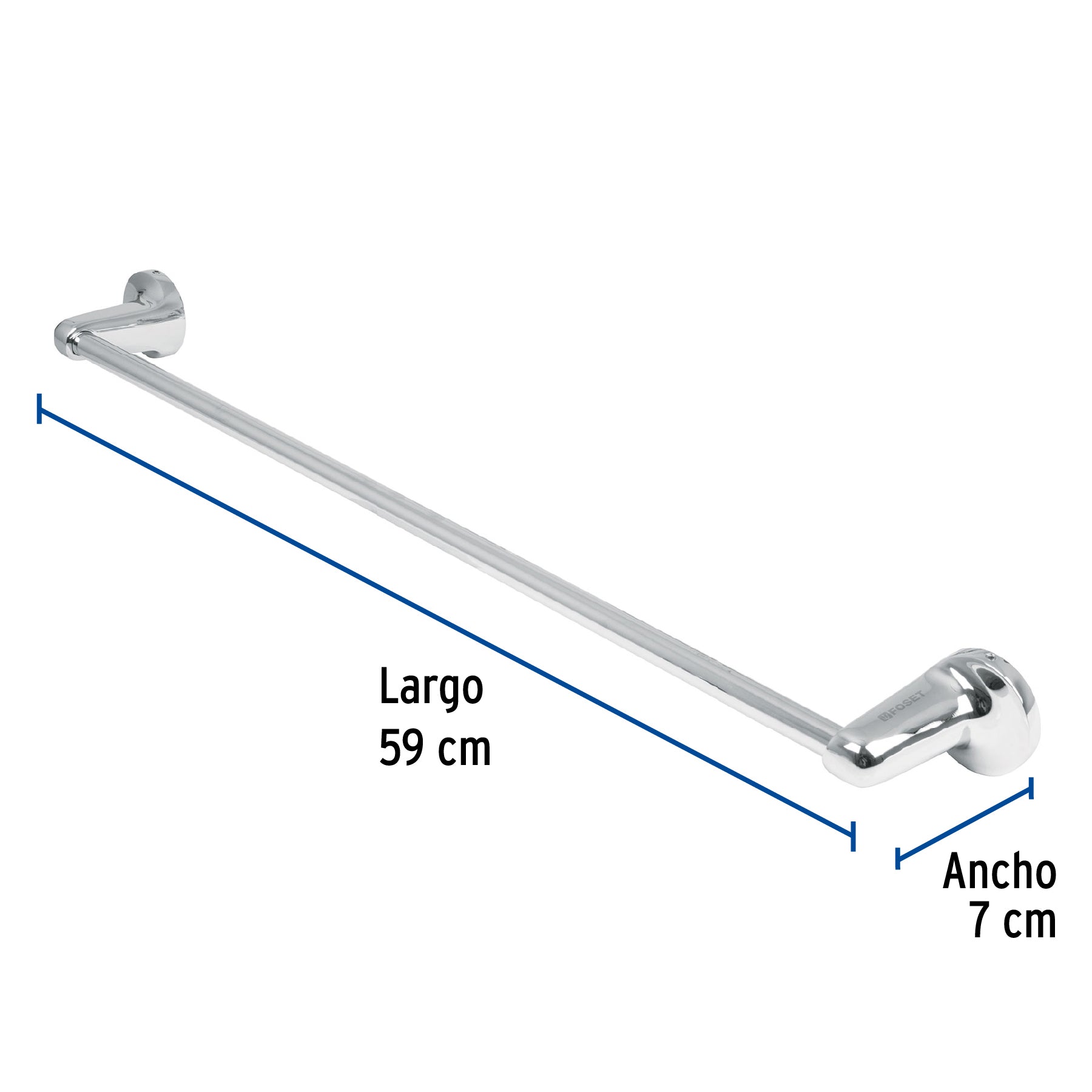 Toallero con barra de acero inoxidable, Foset Aqua AQA-76 49405 MM00