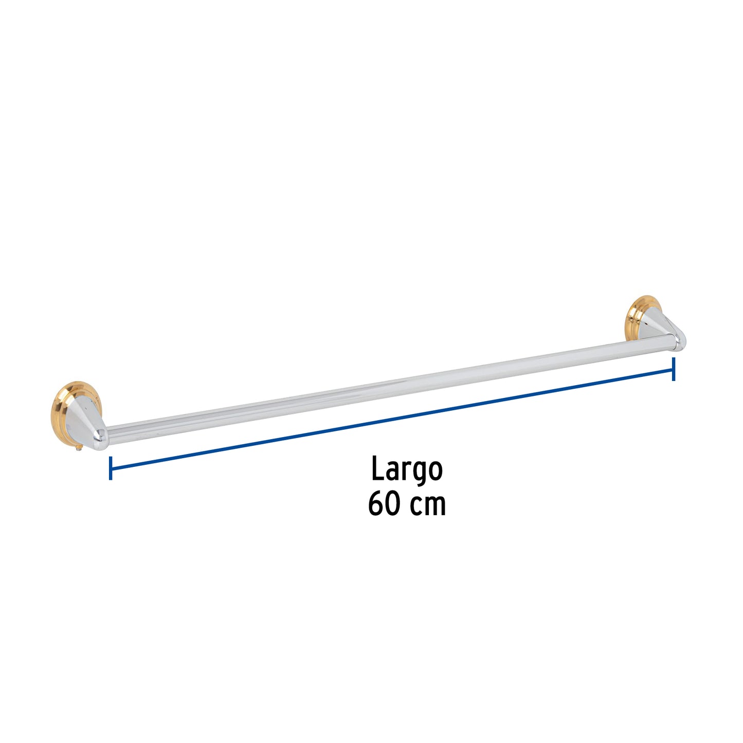 Toallero de barra metálico acabado cromo-oro, Foset Aqua AQA-86G 45993 MM00