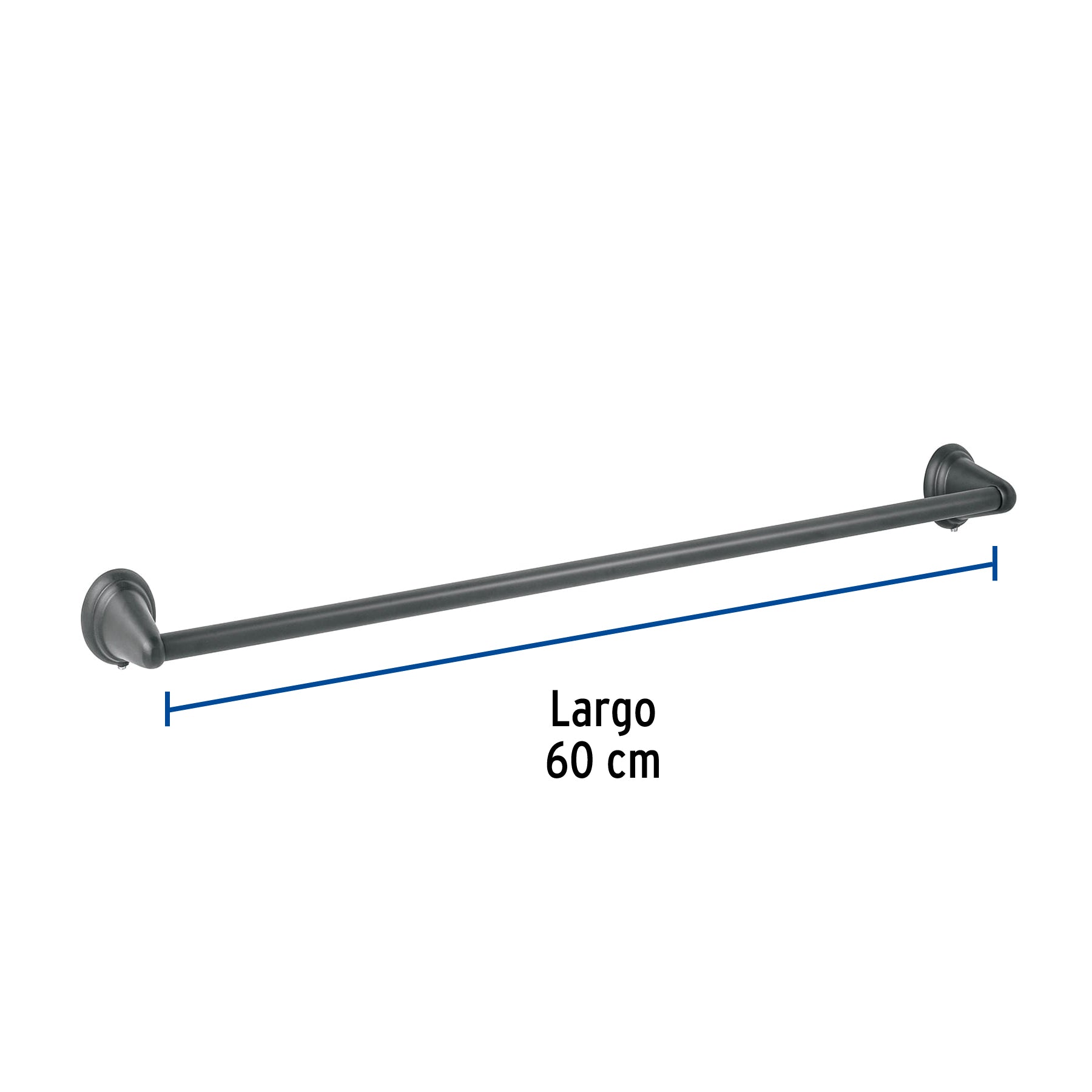 Toallero de barra metálico acabado negro, Foset Aqua AQA-86M 45995 MM00