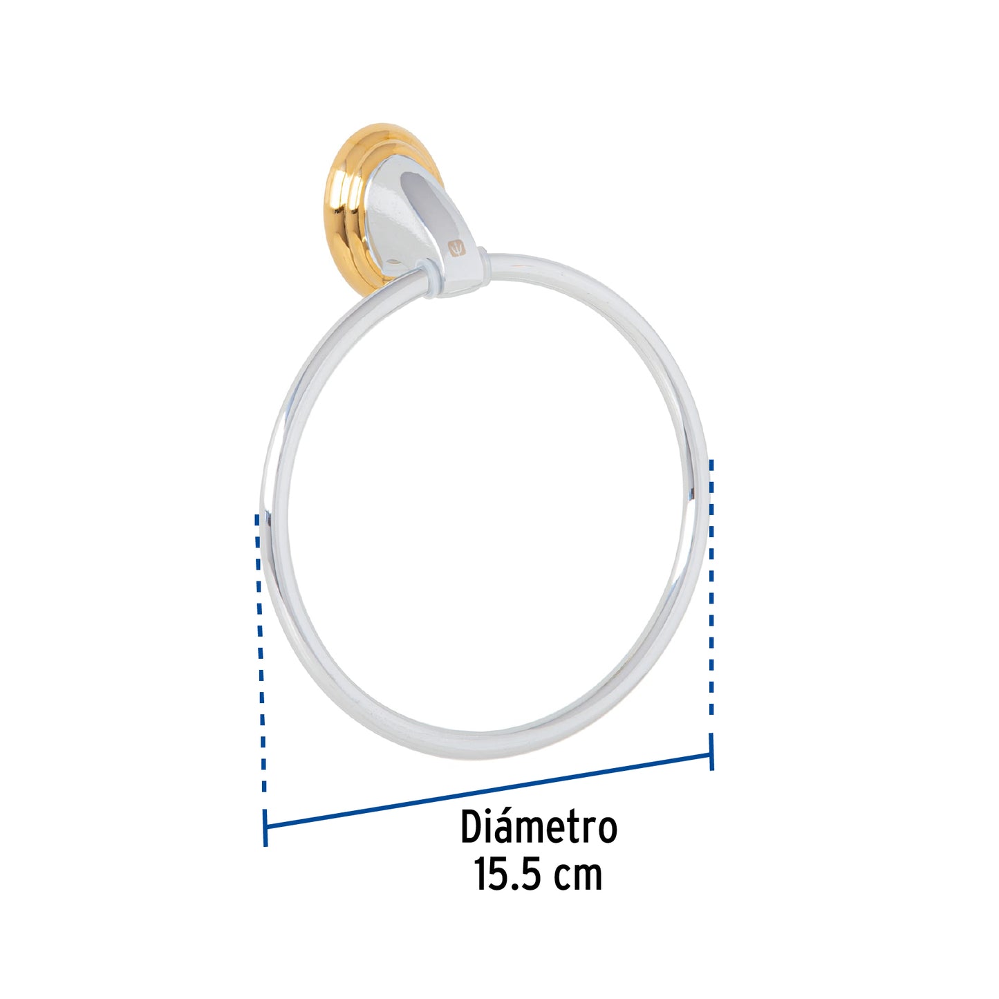 Toallero argolla metálico acabado cromo-oro, Foset Aqua AQA-87G 45997 MM00