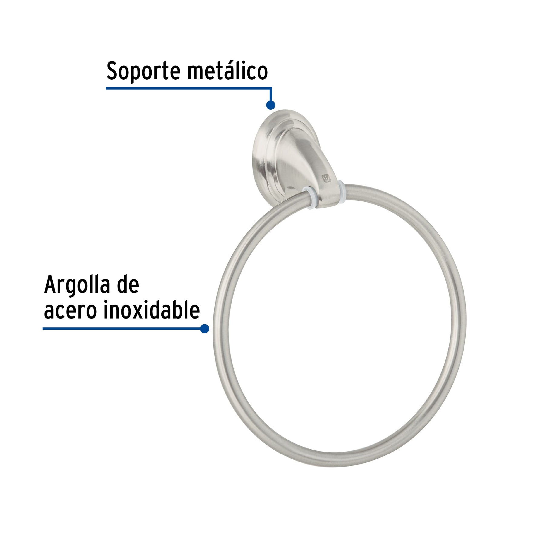 Toallero argolla metálico acabado satín, Foset Aqua AQA-87N 45998 MM00