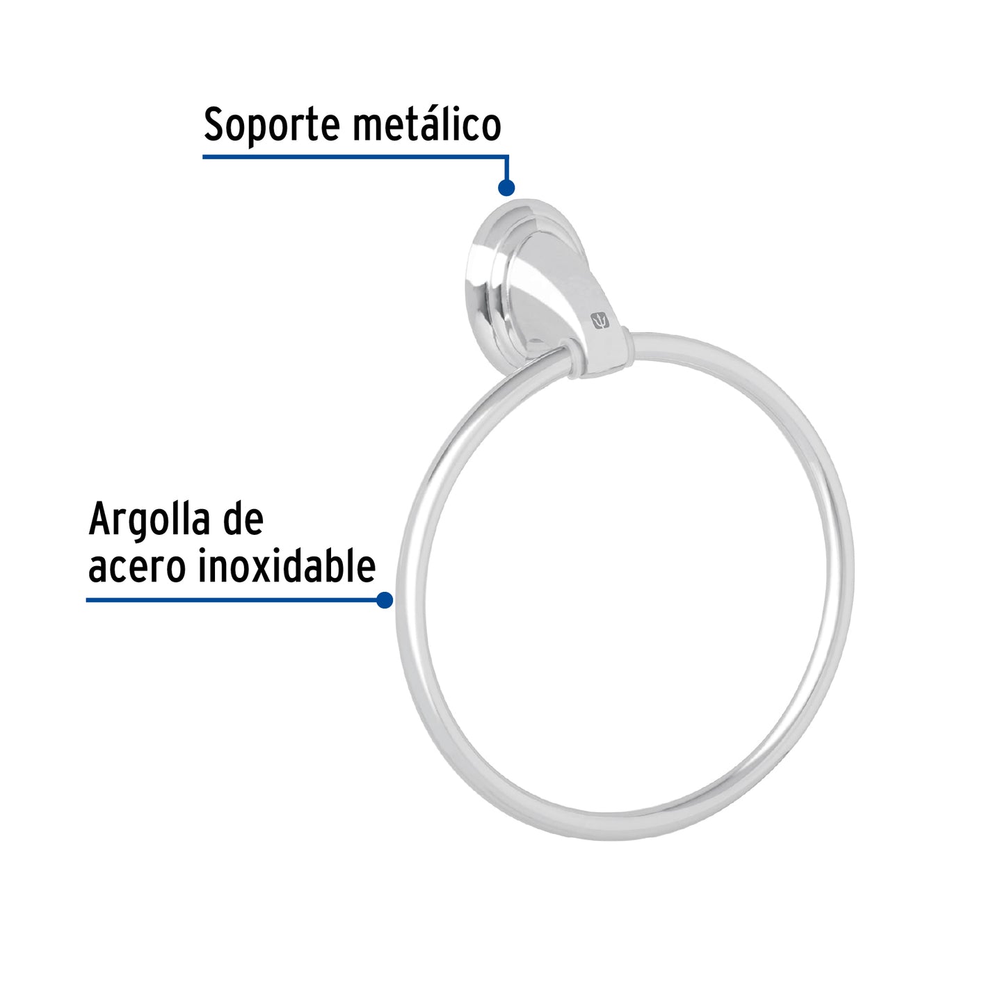 Toallero argolla metálico acabado cromo, Foset Aqua AQA-87 45996 MM00