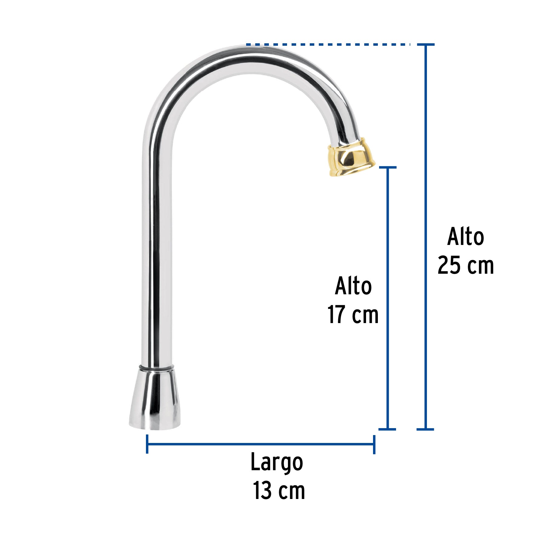 Cuello tipo bar para mezcladora de lavabo, cromo-oro, Aqua AQCR-60G 46723 MM00