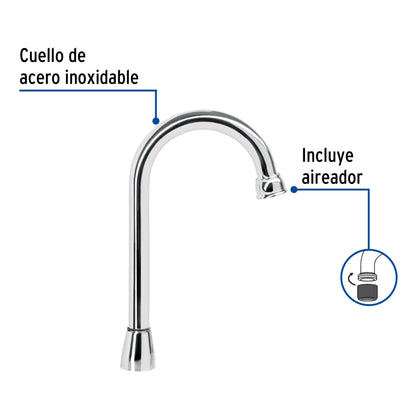 Cuello tipo bar para mezcladora de lavabo, cromo, Aqua AQCR-60 49790 MM00