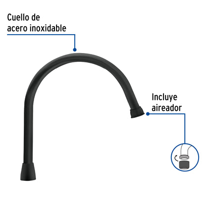 Cuello largo para mezcladora de fregadero, negro mate, Aqua AQCR-80M 46727 MM00