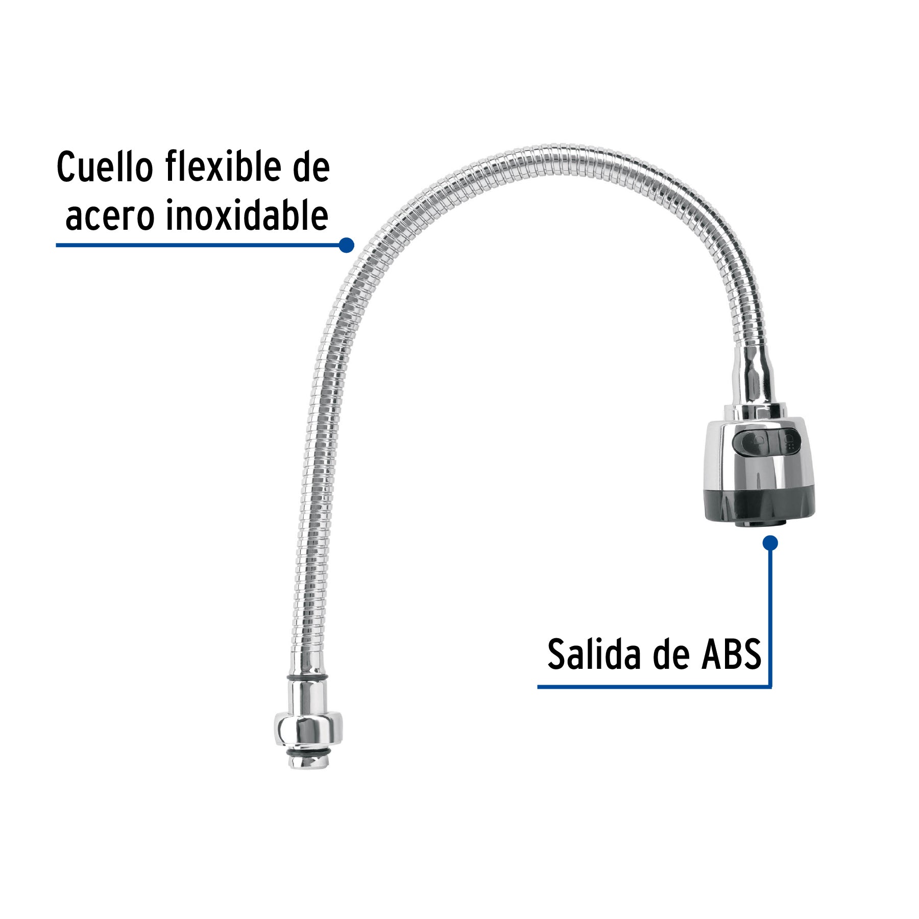 Cuello flexible para mezcladora de fregadero, cromo, Aqua AQCR-81 49821 MM00