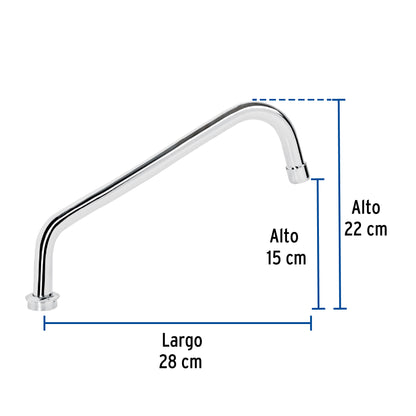 Cuello estándar para mezcladora de fregadero, cromo, Aqua AQCR-86 44481 MM00