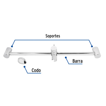 Barra mural con codo, cromo, Foset Riviera AR-02 45090 MM00