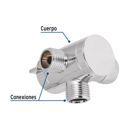 Desviador de 3 vías para brazo, cromo, Foset Riviera AR-03 49958 MM00