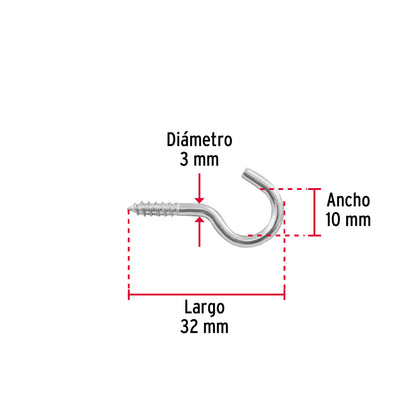 Blíster con 12 armellas abiertas de 17 x 40, Fiero AR-17AB 40729 MM00