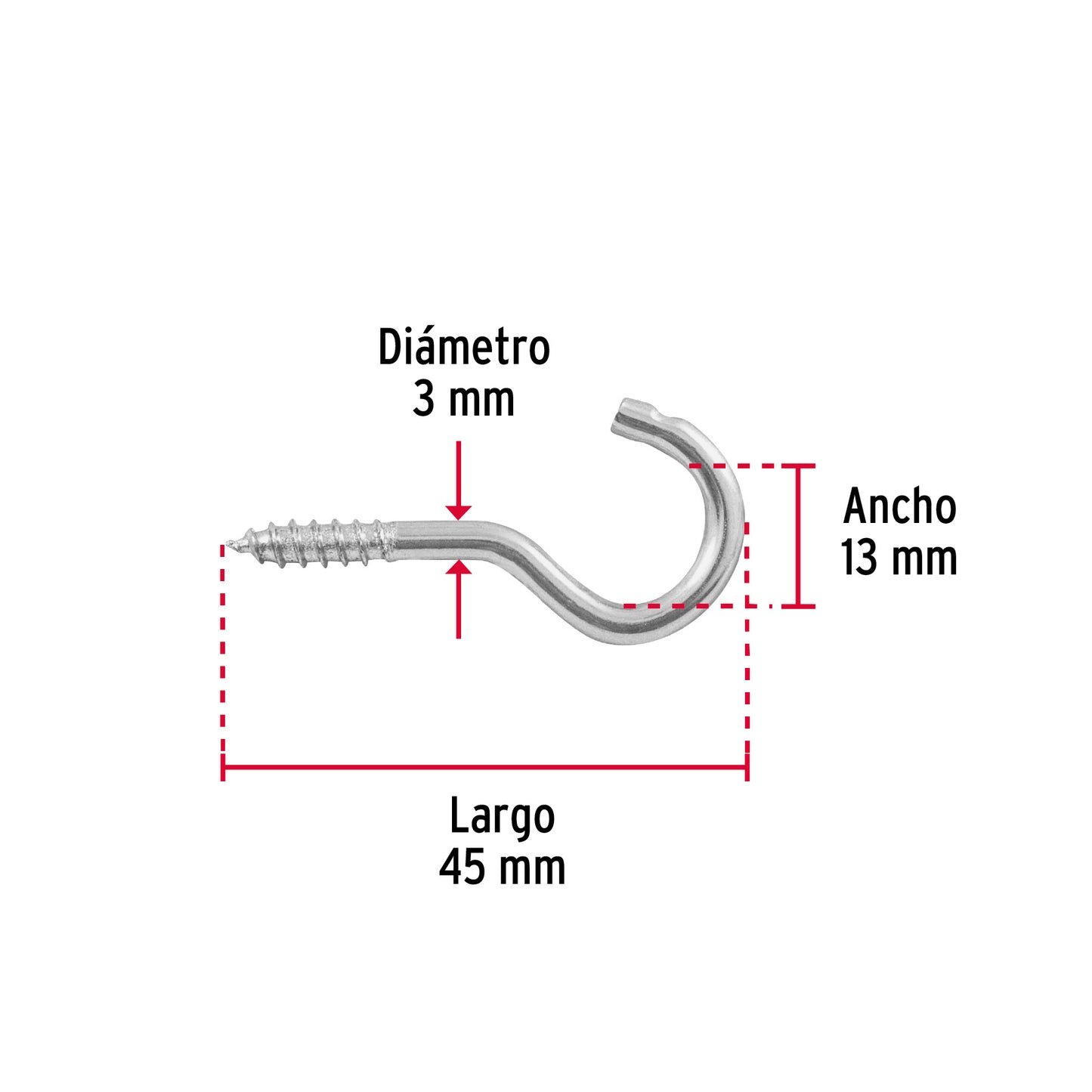 Blíster con 8 armellas abiertas de 19 x 60, Fiero AR-19AB 40727 MM00