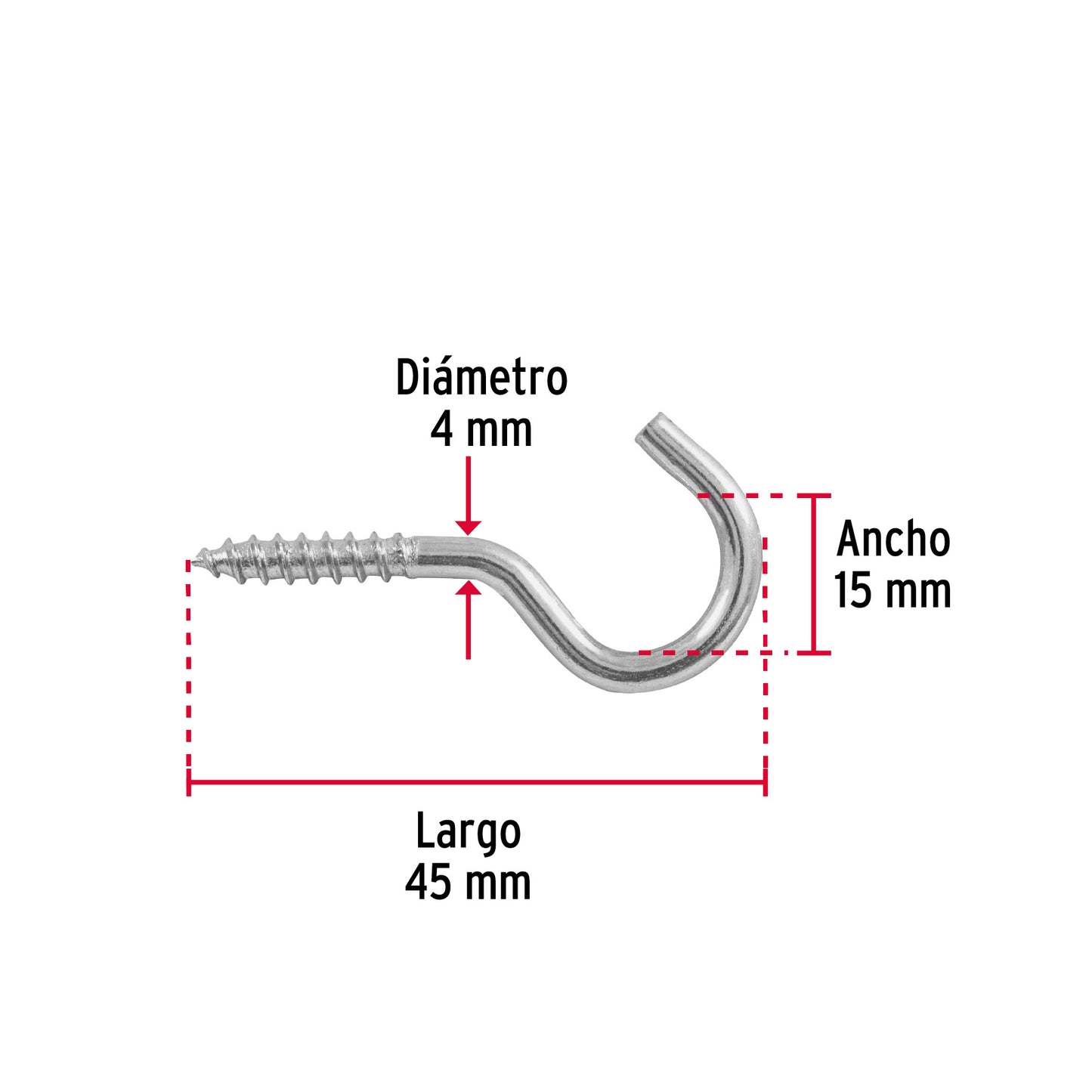 Blíster con 6 armellas abiertas de 20 x 70, Fiero AR-20AB 40726 MM00