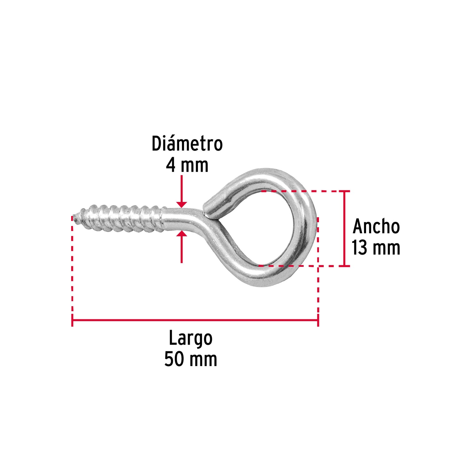 Blíster con 4 armellas cerradas de 21 x 80, Fiero AR-21CB 40718 MM00