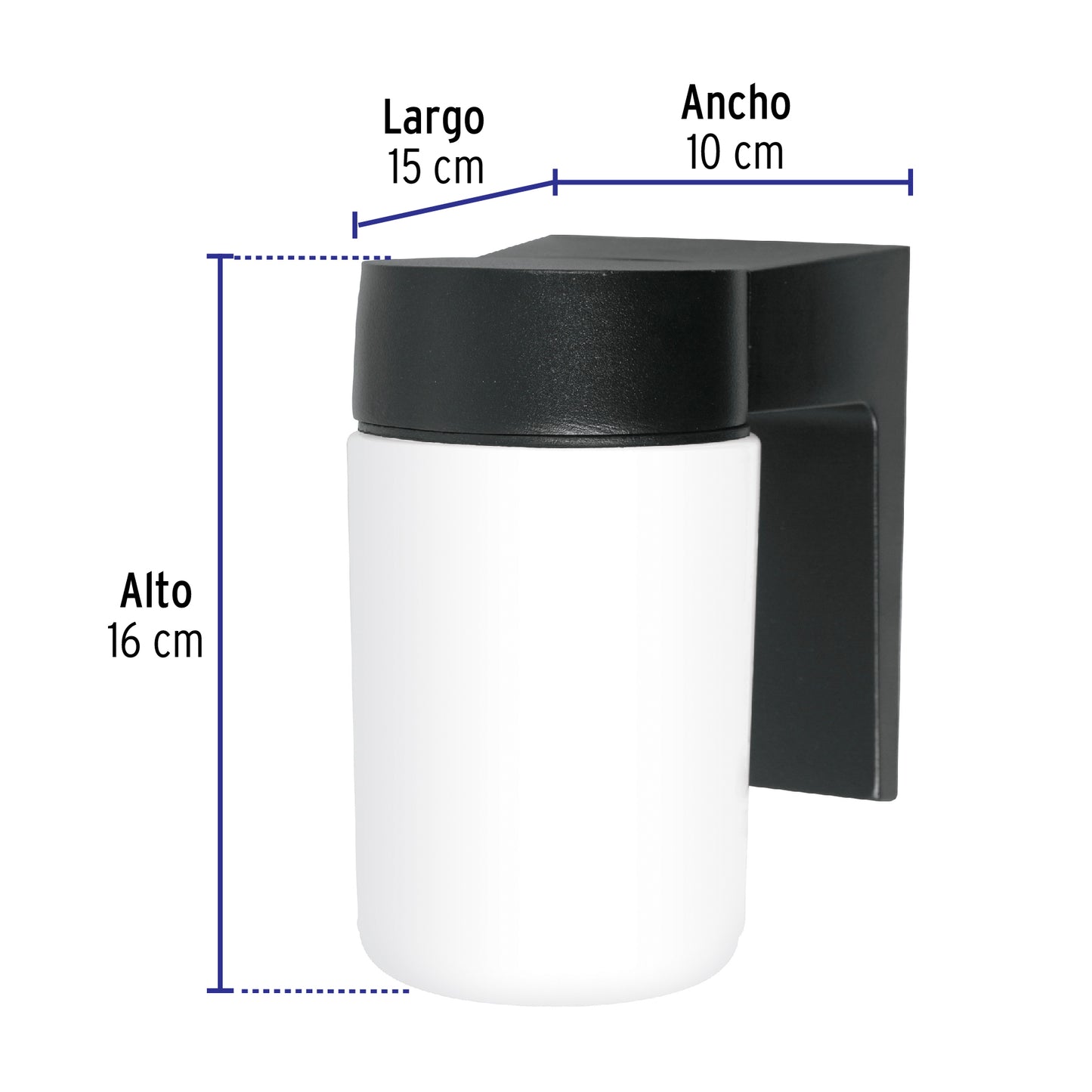 Arbotante de LED 8 W tipo vaso luz cálida, Volteck ARB-002L 46345 MM0