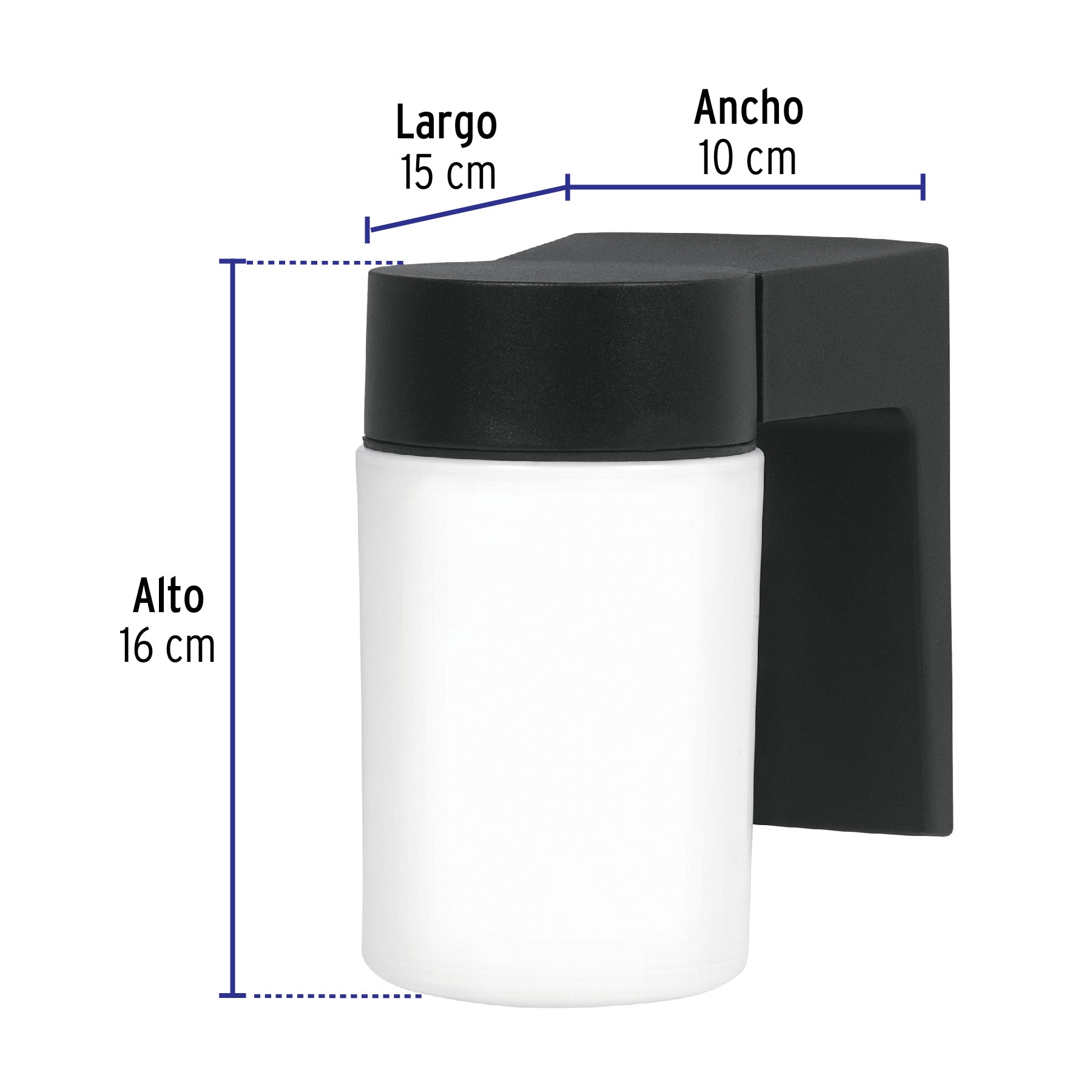 Arbotante de pared tipo vaso, lámpara no incluida, Volteck ARB-002S 47287 MM0