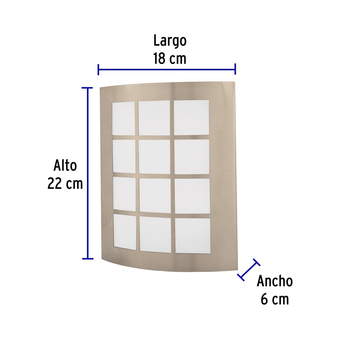 Arbotante decorativo de LED 15 W acero inoxidable luz cálida ARB-003L 48011 MM0