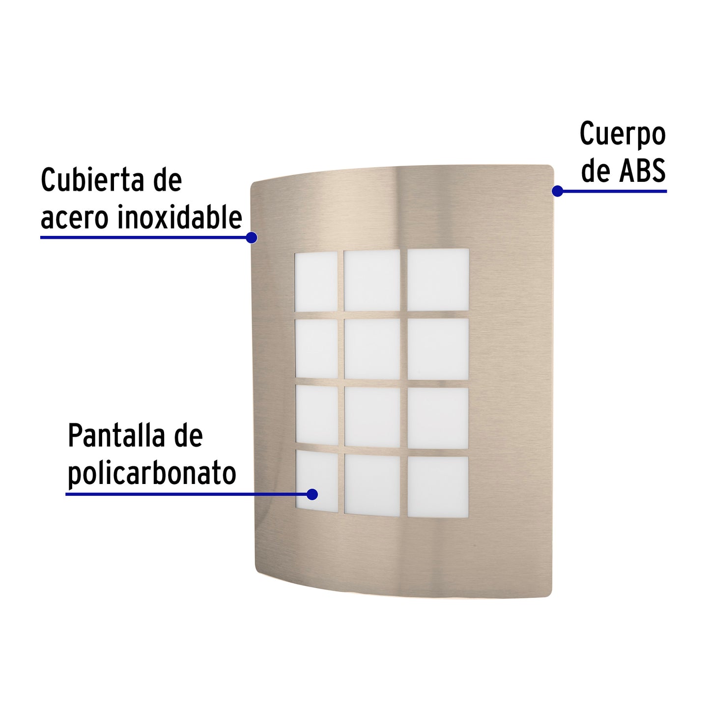 Arbotante decorativo cuerpo acero inox, lámpara no incluida ARB-003S 47390 MM0