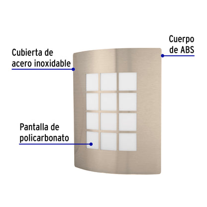 Arbotante decorativo cuerpo acero inox, lámpara no incluida ARB-003S 47390 MM0