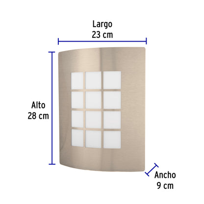 Arbotante decorativo cuerpo acero inox, lámpara no incluida ARB-003S 47390 MM0