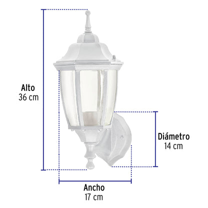 Arbotante tipo farol tradicional soportado p/exterior blanco ARB-100S 47288 MM0