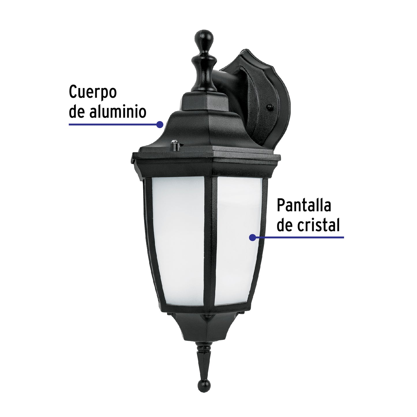 Arbotante de LED 8 W tipo farol suspendido negro, Volteck ARB-103L 46342 MM0