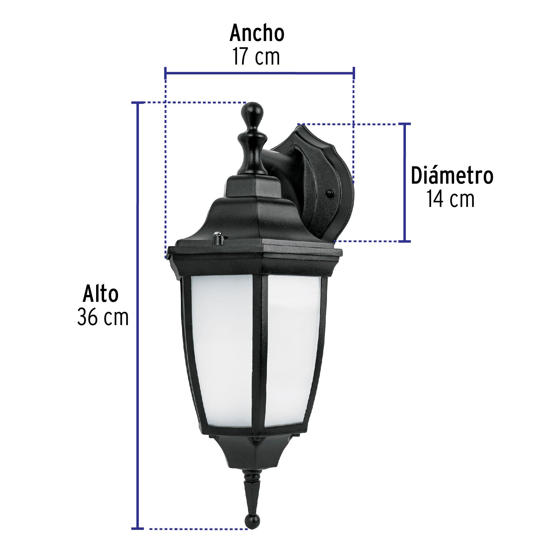 Arbotante de LED 8 W tipo farol suspendido negro, Volteck ARB-103L 46342 MM0