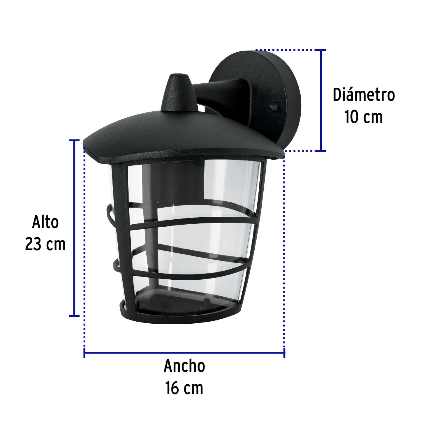 Arbotante tipo farol moderno suspendido p/exteriores, negro ARB-107S 45093 MM0