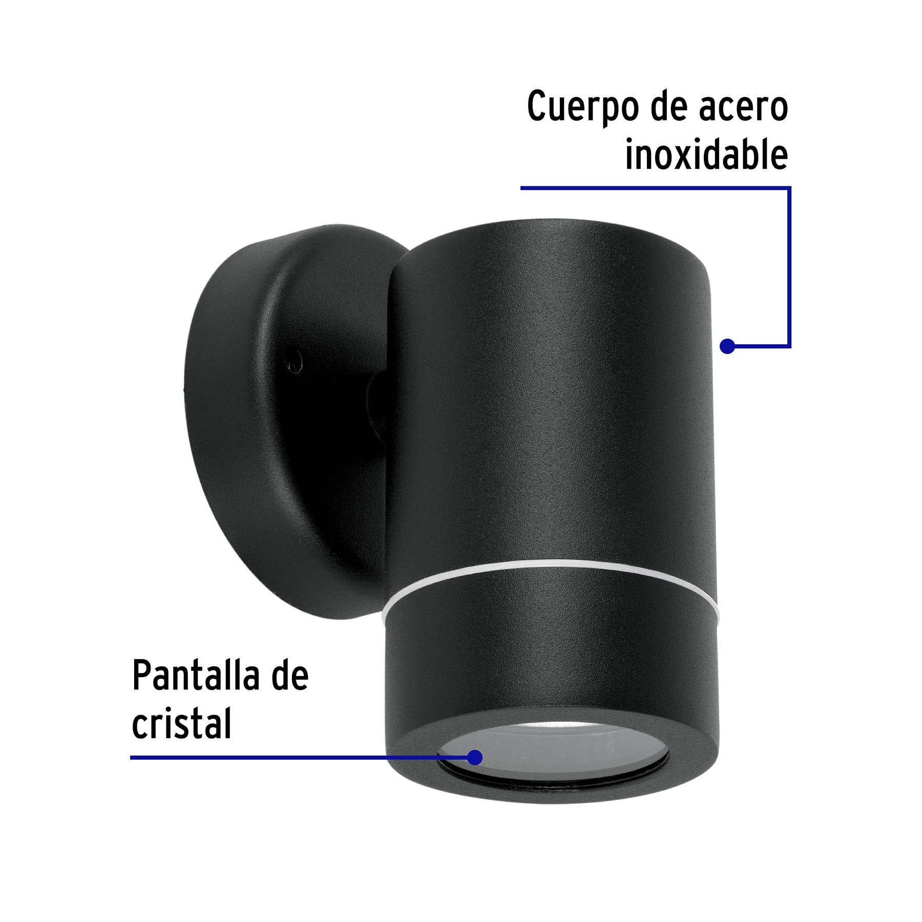 Arbotante de acento 1 spot negro, lámpara no incluida ARB-203S 48143 MM0