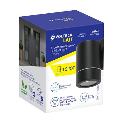 Arbotante de acento 1 spot negro, lámpara no incluida ARB-203S 48143 MM0